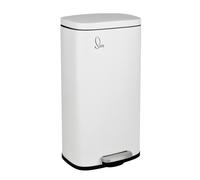 SVITA TQ30 Poubelle blanche 30L Poubelle à pédale Couvercle Softclose avec seau intérieur en inox