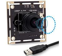 Svpro Module caméra USB fisheye 180 degrés avec Audio numérique, Carte caméra USB FHD 1080P avec capteur IMX322, 0.01 Low Lux caméra Web Security Cam 30fps Support H.264