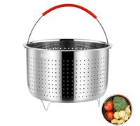SVUPUE Panier Vapeur, Cuit-Vapeur en Acier Inoxydable 304, OD 21,6cm, Petit Cuit-Vapeur, Cuit-Vapeur en Acier Inoxydable avec Poignée en Silicone pour Cuire Les Légumes, Casseroles, 6L