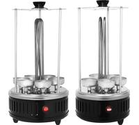 SW-5 Gril électrique vertical, 1000 W, acier inoxydable, rôtissoire automatique, 6 brochettes, sans fumée, rouge