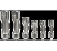 SW-Stahl 01482L Douilles ouvertes, 3/8 pouces, 10-19 mm, 6 pièces, fendues Adaptateur I Noix I Douille hexagonale I longue I difficile d'accès