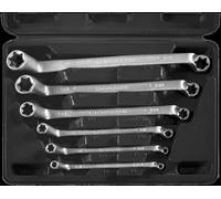 SW-Stahl 01580L Jeu de clés mixtes profil E, E6-E24, 6 pièces, à double déport I Clé Torx I Etoile TX extérieure I Jeu de clés mixtes I Clés mixtes