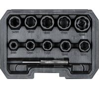 SW-Stahl 05585L Douilles à rainurer en spirale, 3/8", 8-19 mm, 11 pièces