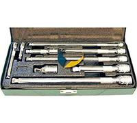 SW-Stahl 05985L Kit de rallonge à bascule 1/4-3/8-1/2 pouces I 50-250 mm Rallonge à cliquet I Carré à bascule I Acier au chrome vanadium I 9 pièces