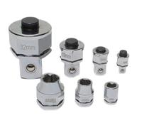 SW-Stahl 07925L Jeu d'Adaptateurs pour liquet en Chrome-Vanadium, 7 | 4 adaptateurs à dégagement rapide 1/4, 3/8, 1/2 et 3/4 pouce avec 3 porte-embouts pour clés mixtes de 10, 13, 19, 32 mm