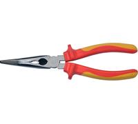 SW-Stahl 41910L VDE Pince pointue courbée 200 mm I 1000V Pince pointue mécanique de précision I selon DIN EN/IEC 60900 Pince pointue d'électricien I Pince pointue téléphonique avec poignée 2 composant