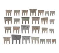 SW Stahl 50128L Assortiment de 25 Coins à Fendre pour Marteaux de 100-6000g | Coins de fixation en fonte malléable, affûtés et dentés, 7 tailles de 13 à 32 mm, pour manche de marteau professionnel