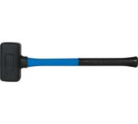 SW-Stahl 51113L Marteau de protection sans rebond 2.100 g avec manche en fibre de verre I Marteau de protection en caoutchouc diamètre de tête 70mm I Tête de marteau remplie de billes en acier