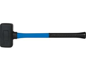 SW-Stahl 51113L Marteau de protection sans rebond 2.100 g avec manche en fibre de verre I Marteau de protection en caoutchouc diamètre de tête 70mm I Tête de marteau remplie de billes en acier