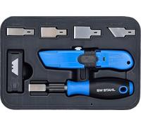 SW-Stahl 94860L Jeu de Raclettes avec Lames Interchangeables | Grattoir universel avec lames de rechange pour diverses surfaces, idéal pour retirer les résidus et les autocollants