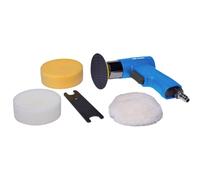 SW-Stahl S3292 Ponceuse à polir pneumatique I Set de 5 mini ponceuses à polir I 1 disque de fixation ø 75 mm I 2 éponges de polissage ø 90 mm I Prise pneumatique 1/4 pouce