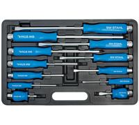 SW Stahl S7890 Jeu de 12 Tournevis à Fente et Cruciforme à Frapper | Lame traversante en chrome vanadium, capuchon de frappe et hexagone d'entraînement, poignée ergonomique, tailles PH et fente