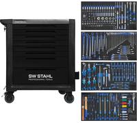 SW-Stahl Z3212 Profi Werkstattwagen TT802 schwarz I 8 tiroirs I 4 tiroirs remplis I 338 teilig I Werkstatt Rollwagen mit Werkzeug beücktet I Twin-Lock I Werkstattwagen kit I voll ausgestattet