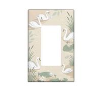 Swan - Plaque d'interrupteur à bascule simple en plastique beige - Décoration pour nouvel appartement, maison, chambre à coucher, bureau