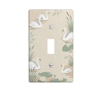 Swan Plaque d'interrupteur mural simple en plastique beige de taille standard pour maison, salon, nouvel appartement (simple)