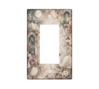 Swan - Plaque murale décorative en plastique de taille standard pour interrupteur à bascule - Lanterne rose vintage romantique - Rose pastel - Taille standard - Pour maison, salon, nouvel appartement