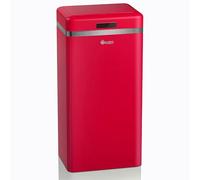 Swan Retro Poubelle de Cuisine Automatique, Capteur de Mouvement, 45 Litres, Métallique, Poubelle Intelligente de Recyclage Grande Capacité, Design Vintage, Rouge