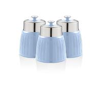 Retro Set 3 Boîtes de Rangement Cuisine 1,2L Hermétiques pour Pâtes Riz, Vintage SWKA1024BL