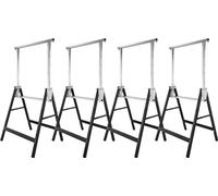 SWANEW 4X Tréteau d'échafaudage acier 200kg Tréteau télescopique pliable 7 positions