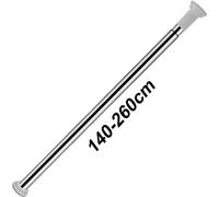 SWANEW Barre télescopique en acier inoxydable,Barre de rideau de douche sans perçage,Barre de tension, ajustable par rotation, maintien sûr,comme barre de douche, barre de penderie(140 à 260 cm)