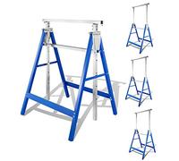 SWANEW Lot de 4 tréteaux d'échafaudage, pliables, réglables en hauteur de 80 à 130 cm, supportant jusqu'à 400 kg, en métal, portables, pour travail