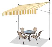 SWANEW Marquise à pince Store rétractable Marquise solaire Protection solaire balcon sans perçage 350x120cm