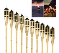 SWANEW Torches de jardin Set 40x lampes torches mèche 90cm bambou torches à huile pour l'extérieur huile de lampe pour flamber flammes feu fête déco