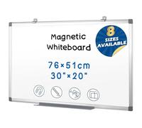 SwanSea Tableau Blanc Effacable Magnétique 76x51 cm, Tableau Veleda Aimanté Mural avec Cadre en Aluminium, Maison, Bureau, Blanc