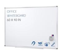 Swansea Tableau blanc magnétique 150x100 cm, Tableau blanc effacable Mural avec cadre en aluminium épais, Tableau veleda professionnel pour bureau, école, formation, avec long plateau porte-marqueurs