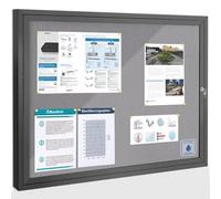 Swansea Tableau d'affichage extérieur verrouillable, inviolable avec porte verrouillable pour bureau, école, magasin, centre communautaire, aluminium noir, 95 x 71 cm (8 x A4) - A1