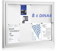 Swansea : Vitrine d'affichage extérieure, résistante aux intempéries, modèle 8XA4 en aluminium. Vitrine d'affichage, verrouillable, résistante aux intempéries, en verre acrylique, dimensions 95x71 cm