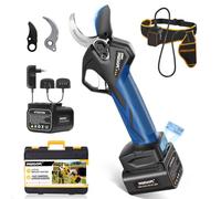 SWANSOFT PRU36 Secateur Electrique Professionnel,36mm Coupe Progressive,4AH+2AH Batterie avec Câble d'extension 1.2m,900W Moteur Sans Balais,Ceinture,Secateur Electrique sans Fil pour Vergers,Vigne