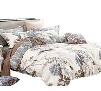 Swanson Beddings Daisy Silhouette Parure de lit 3 pièces réversible 100% Coton avec Housse de Couette et 2 taies d'oreiller (King)