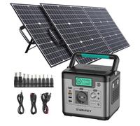 SWAREY Générateur Solaire Silencieux 518Wh avec 2PCS Panneaux Solaires Batterie Externe kit Solaire pour Voyage en Famille