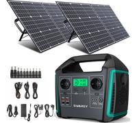 SWAREY S1000 1000W (1500W peak) Générateur de courant portable Centrale solaire Stockage solaire 725.76Wh Centrale électrique Centrale solaire Générateur de courant Batterie Lithium Ion avec 2x 100W P