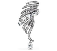 Swarovski Broche The Vienna Collection, Plume, blanche, plaqué ruthénium