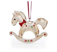 Swarovski Ornement Cheval à bascule Holiday Cheers 5627608 – cristaux blancs, rouges, verts et dorés