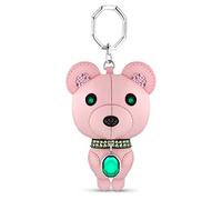 Swarovski Kris Bear Rose Porte-clés 3D, Rond, Cristaux Verts Taille Octogonale et Pavé et Maille Cristalline, de la Collection Kris Bears