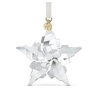 Swarovski Ornement édition annuelle 2021, cristaux transparents avec finition en métal doré champagne, fait partie de la collection édition annuelle