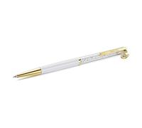 Swarovski Stylo à bille Crystalline, Fer à cheval, Blanc, Laqué blanc, placage de ton or