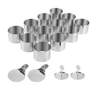 SWAWIS 12 Pièces Cercle à Pâtisserie Set, Ø7.5cm Cuisson Anneau à Gâteau avec Élévateur et Pilon, Emporte Piece Patisserie, pour Desserts Biscuits Pâtisseries Gâteaux(Rond)
