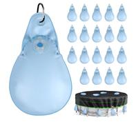 SWAWIS 20 Pièces Sacs d'eau de Piscine PVC Forme de Larme 35x24cm | Sac de Suspension pour Couverture de Piscine avec 20 Mousquetons, pour Maintenir Bâche de Piscine en Place
