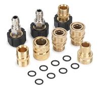 SWAWIS 8 Pièces Nettoyeur Haute Pression Accessoires, Connecteur Rapide Tuyau à Haute Pression Kit, Connecte Canon Lance et Tuyau, Raccord M22-14mm Connexion Rapide 3/4" Déconnexion