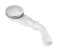 SWAWIS Bonde de Douche Ø 90mm avec DN40/50mm Coude de Vidange | Matériau ABS, avec Système Anti-Odeurs et Filtre à Cheveux, Couvercle Chromé, pour Receveur de Douche, Débit 40L/min