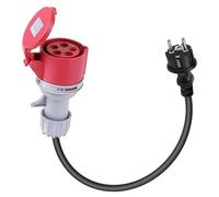 SWAWIS Câble Adaptateur CEE, 0.6m 250V 16A Femelle Adaptateur Courant Fort, 5 Broches, 3-Phases, IP44, Fiche CEE pour Camping Industrie Ateliers Chantiers, H07RN-F 3G 2.5mm²