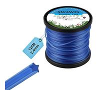 SWAWIS Fil de Coupe 2,4mm/125m Star Bleu Nylon Bobine de Tondeuse Orange Trimmer Line de Rechange pour Jardin de Mauvaises Herbes