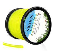 SWAWIS Fil de Coupe Nylon Rond 1,6mm/200M Jaune Bobine Tondeuse | Bobine de rechange pour tondeuse et débroussailleuse, taille nette des mauvaises herbes au jardin, résistant et durable