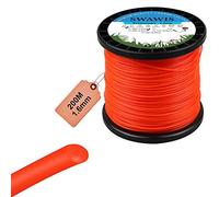 SWAWIS Fil de Coupe Nylon Rond 1,6mm/200m Orange Bobine Tondeuse | Bobine de rechange pour tondeuse et débroussailleuse, taille nette des mauvaises herbes au jardin, résistant et durable