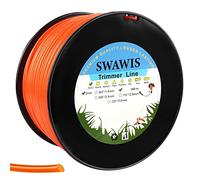 SWAWIS Fil de Coupe Nylon Rond 2,0mm/340M Rouge Orangé Bobine Tondeuse | Bobine de rechange pour tondeuse et débroussailleuse, taille nette des mauvaises herbes au jardin, résistant et durable