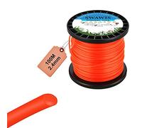 SWAWIS Fil de Coupe Nylon Rond 2,4mm/100m Orange Bobine Tondeuse | Bobine de rechange pour tondeuse et débroussailleuse, taille nette des mauvaises herbes au jardin, résistant et durable